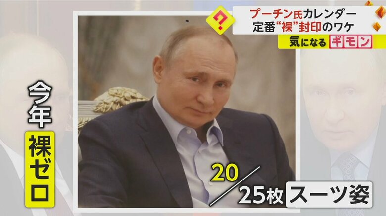 スーツ姿のプーチン大統領の写真が多い2024年のカレンダー