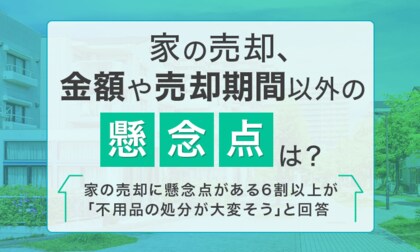 【家の売却、金額や売却期間以外の懸念点は?】家の売却に懸念点がある6割以上が「不用品の処分が大変そう」と回答