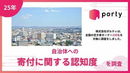 【空き家実態調査2025】ポルティ、自治体への寄付に関する認知度を調査