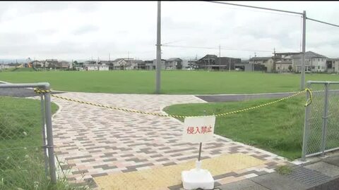 災害ごみ置き場になった福井市森田地区の公園　ガラス破片や芝生の傷みで修復が必要に　「普段は100人くらいが遊んでいる」早期の再開求める声