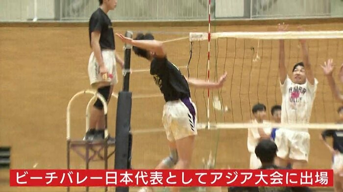 最長身190cmの川村侑聖選手のアタックは打点の高さが強み