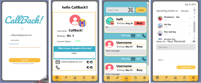 家族と離れて暮らす学生たちが家族とつながるアプリ「Callback」