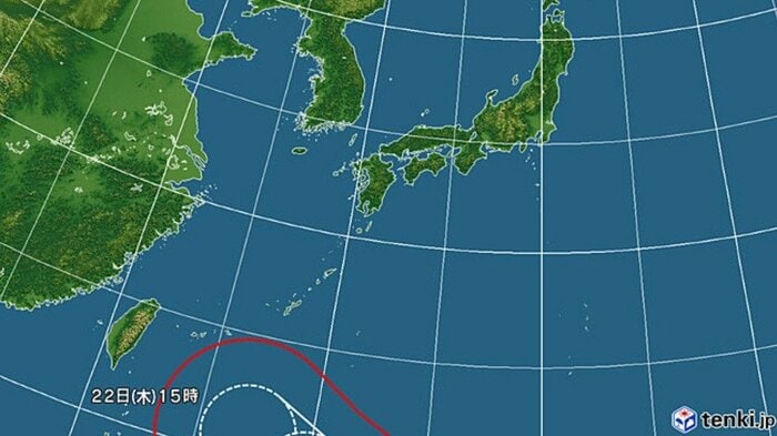 台風30号の進路予想図　日本気象協会 tenki.jpより