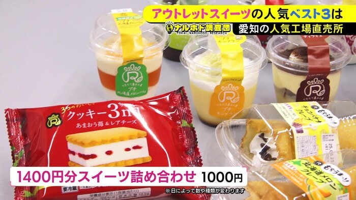アウトレットスイーツロピアの1400円分スイーツ詰め合わせ