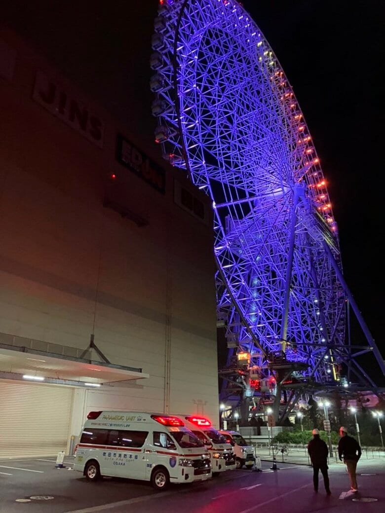 ”日本一高い”観覧車が落雷で緊急停止　約20人乗客が閉じ込められ9時間にわたり救助活動　大阪・エキスポシティ｜FNNプライムオンライン