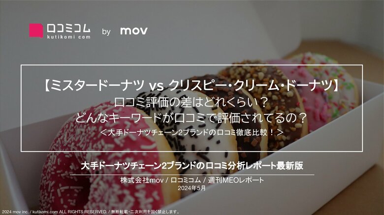 【ミスタードーナツ VS クリスピー・クリーム・ドーナツ】それぞれに対するユーザーの口コミ評価は?