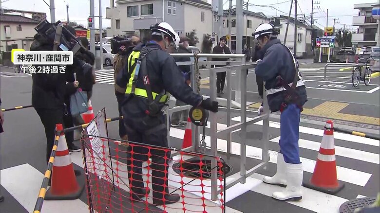 【警戒】“巨大陥没”で下水道管の緊急点検広がる…マンホール周囲や道路のひび割れなど目視でチェック　埼玉・八潮市の現場では下水逆流で74歳男性の救助難航　｜FNNプライムオンライン