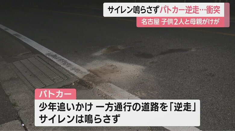 パトカーを見て逃げる少年を追いかけていた