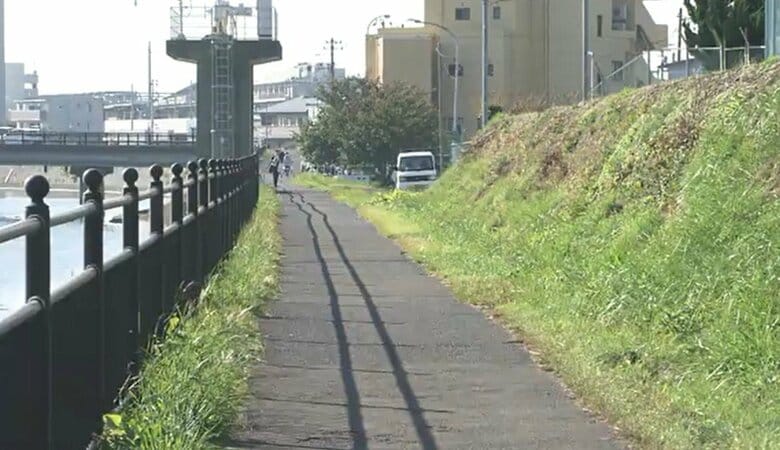 最初に目撃情報があった河川周辺