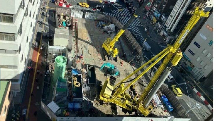 蒲田駅前周辺の工事風景　2025年1月撮影