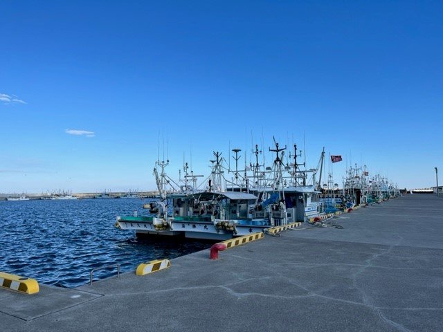 福島有数の請戸港。月に10日しか漁に出られない漁業制限が続いている