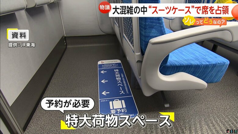 大きいスーツケースを置くために車内に設けられている「特大荷物スペース」