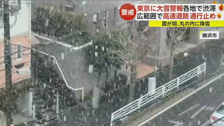 正午過ぎには横浜市でも大粒の雪に