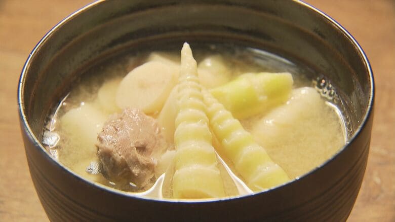 サバ缶を使ったたけのこ汁