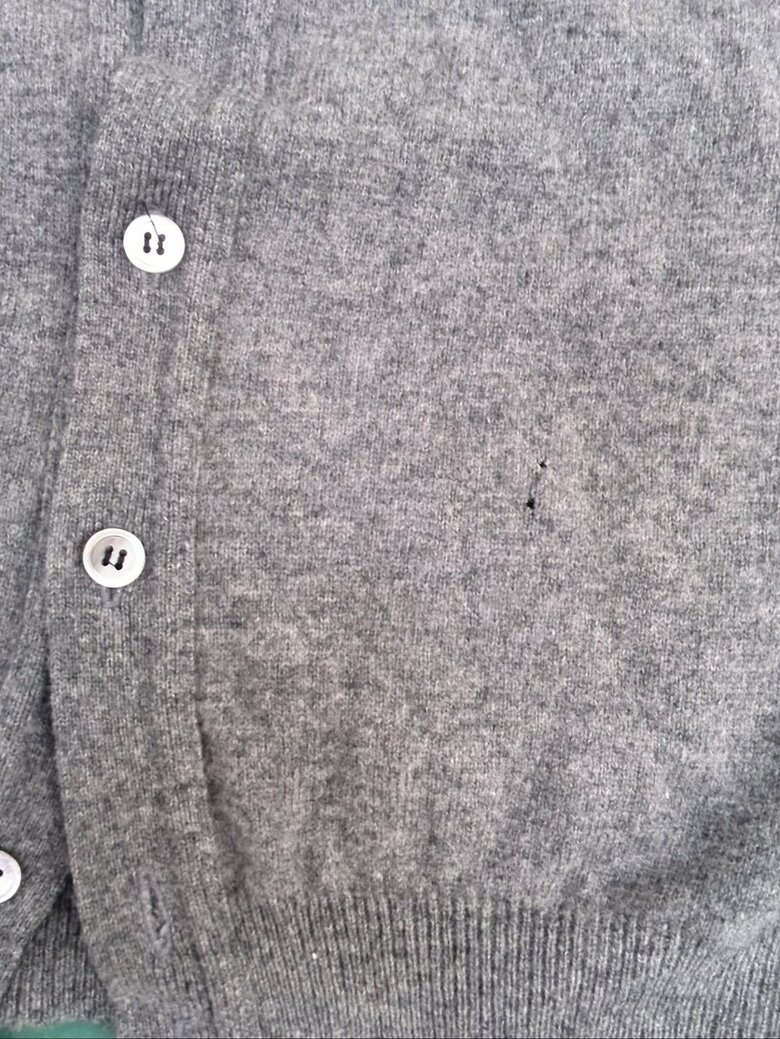 虫食い衣類（提供：エステー株式会社）