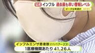 インフルエンザが警報レベルに　過去最も早い警報入り　ピークは来週か　県「高い値が長く続かないと考えている」