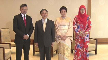 天皇皇后両陛下と秋篠宮ご夫妻　ブルネイ皇太子夫妻を迎え親しく交流　贈り物に「輪島塗」の宝石箱も