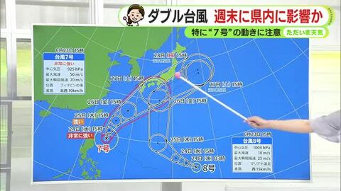 ダブル台風が今週末接近へ　静岡県内に影響か　【静岡・ただいま天気　6/23】