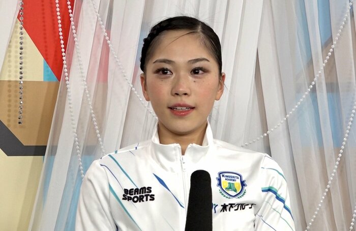 全日本選手権でインタビューに応じる吉田陽菜