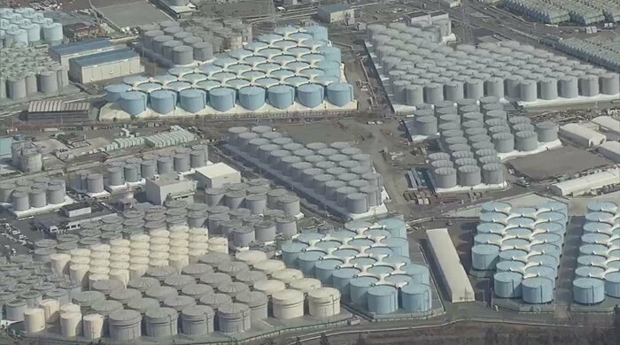 処理水が貯められたタンク