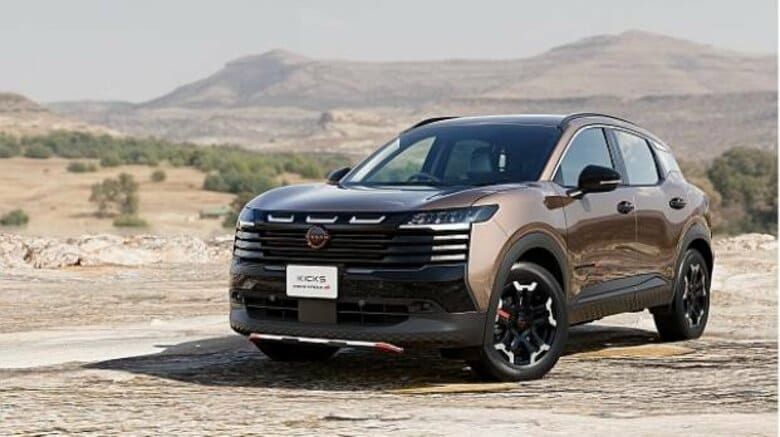 日産がコンパクトSUV「キックス」新モデル発表 フロントデザインは“アメフトヘルメット” 次世代e-POWERと四輪制御で進化|FNNプライムオンライン