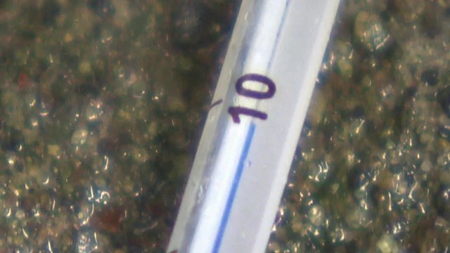 水温を調べると10℃　一般的な地下水と同じぐらい