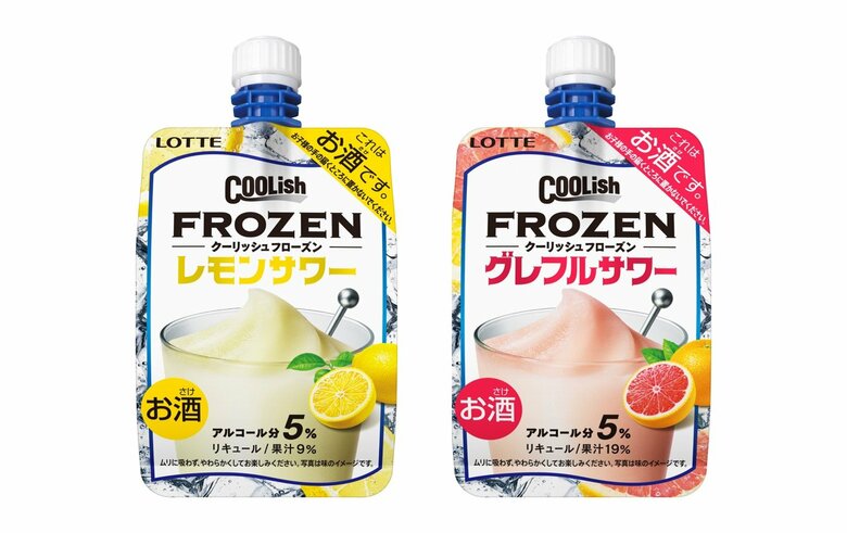 左：クーリッシュフローズンレモンサワー　右：クーリッシュフローズングレフルサワー（提供：ロッテ）