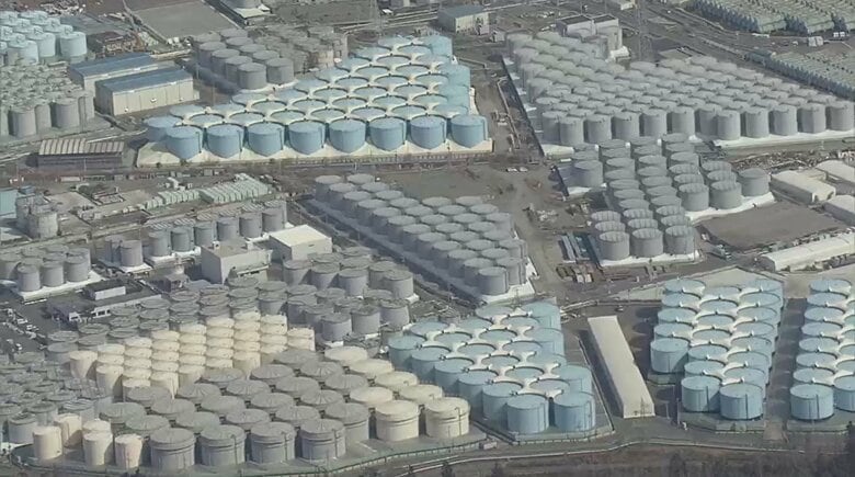 処理水が貯められたタンク