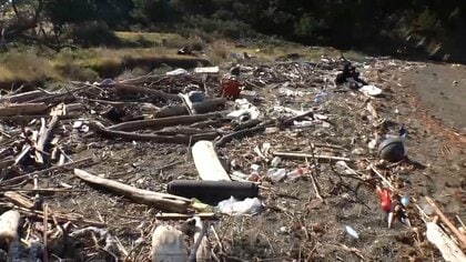 【独自】和歌山市“ラピュタの島”に大量ゴミ漂着 中国・ロシア・南アフリカからも…専門家「ゴミが減るのは10年後ぐらいが目標」