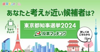 【東京都知事選挙2024】都民の関心が高い政策は?投票マッチング中間集計結果
