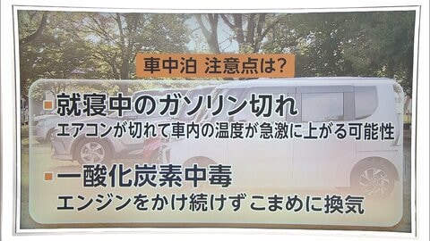車中泊避難は熱中症や一酸化炭素中毒に警戒　災害関連死を防ぐためにできること