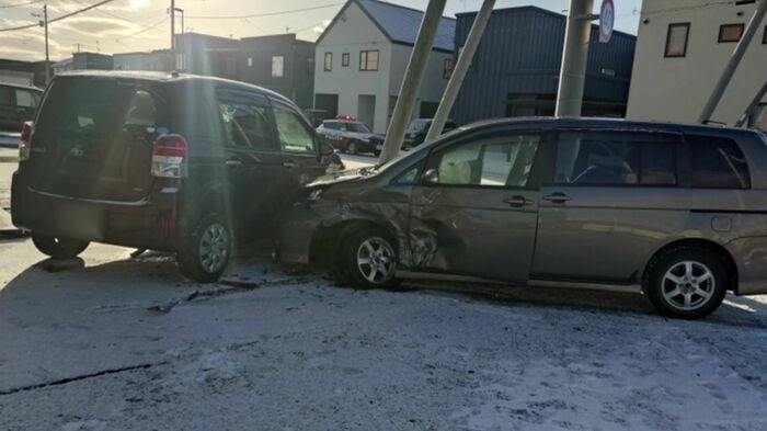 佐藤さんの車は廃車に　提供：佐藤さん