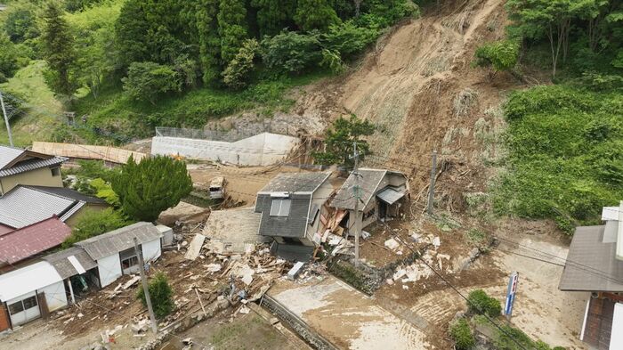 土砂崩れが発生した現場