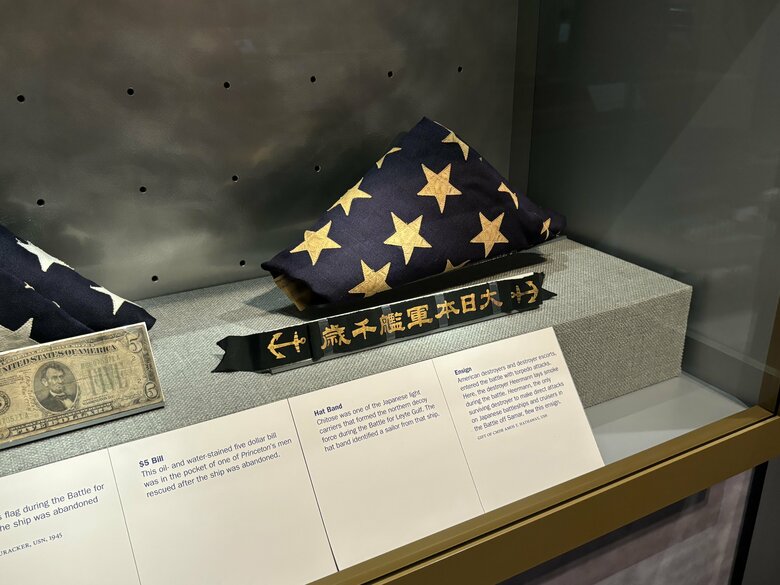 空母「千歳」の乗員の遺留品とみられるものも展示されていた