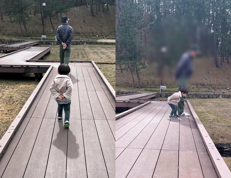 公園でお散歩したときもまね（提供：Uiさん）