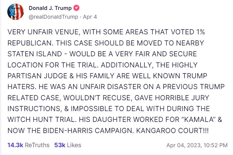 トランプ氏はSNSでメルシャン裁判官と家族を批判