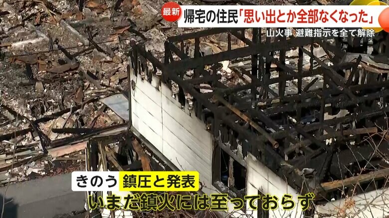 山火事で焼け焦げた住宅