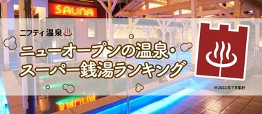 【ニフティ温泉】「ニューオープンの温泉・スーパー銭湯ランキング」を発表 いま注目の進化系スーパー銭湯が勢ぞろい!