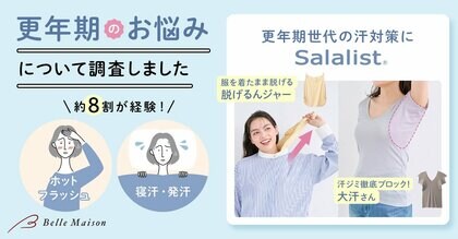 「更年期のお悩み」に関する調査を実施約8割が「ホットフラッシュ(ほてり、のぼせ)」や「寝汗・発汗」を経験 かいた汗のケアに対するニーズが明らかに