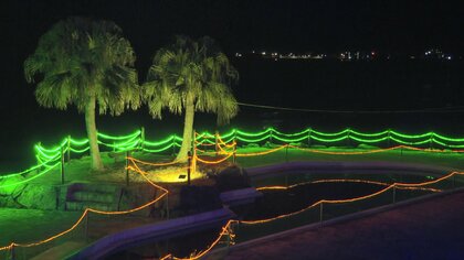 冬の海水浴場を彩るイルミネーション　4万個のLEDでライトアップ…小学生も準備手伝いに【宮崎発】