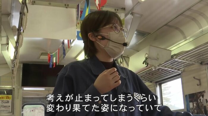 ガイドをする千代川らんさん