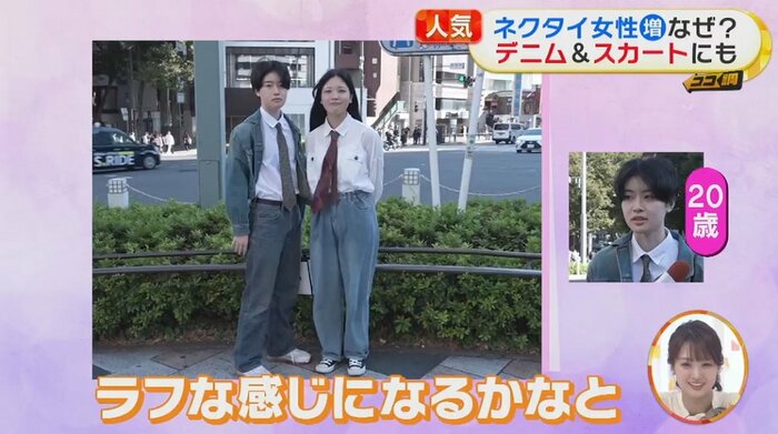 「デニム×ネクタイ」