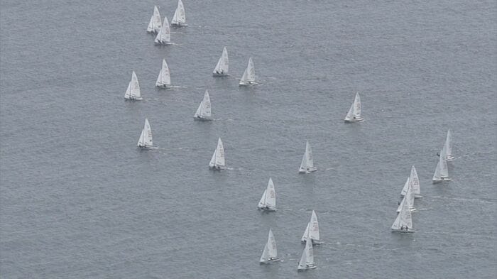 閖上ヨットハーバーで開かれた全日本470級選手権 東北での開催は初