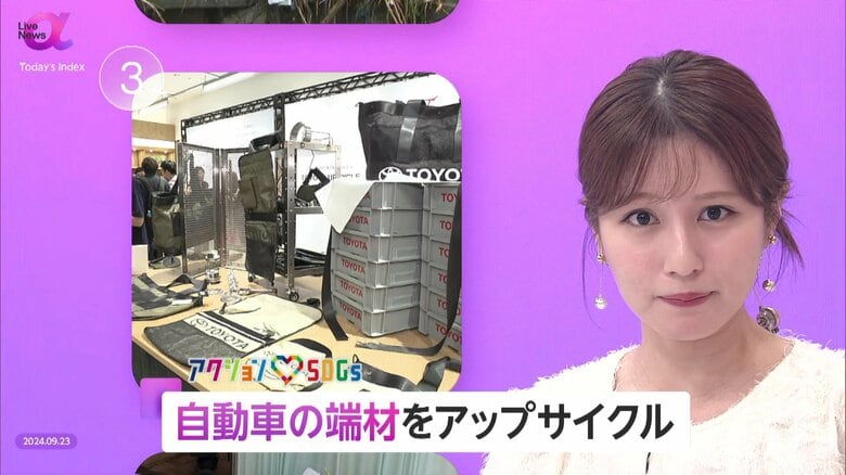 “レクサスのシート”がペンケースやカードケースに　トヨタ・豊島・アーバンリサーチが自動車の端材をアップサイクル｜FNNプライムオンライン