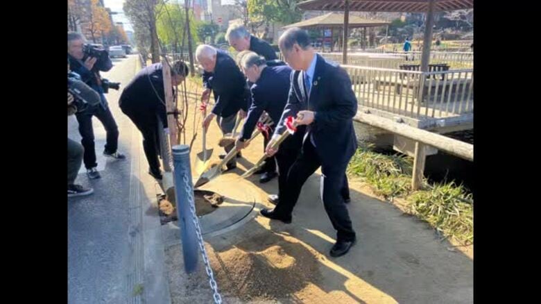 西川緑道公園にサクラ植樹　日本一の名所に【岡山・岡山市】｜FNNプライムオンライン