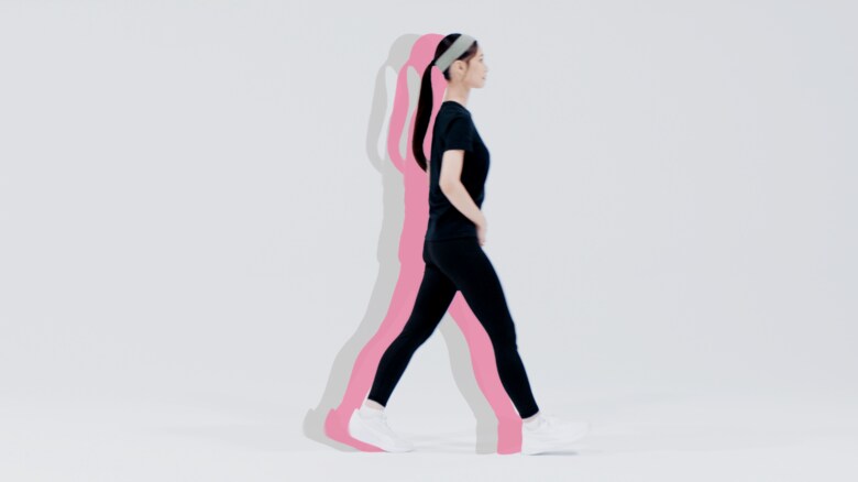 歩行中の身体アライメント解析から姿勢を把握 身体アライメントのゆがみは疲労の一因となる可能性を確認