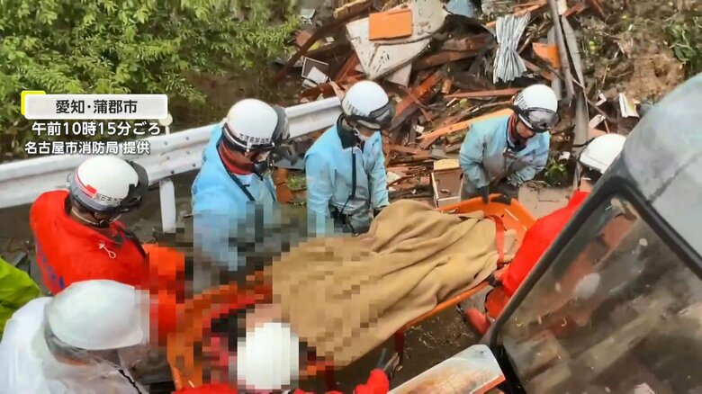 土砂崩れ現場から「救出の瞬間」　“過去最強”台風10号の影響は愛知県でも…鹿児島県に異例の「特別警報」｜FNNプライムオンライン