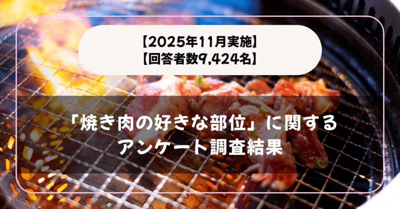 【回答者数9,424名】カルビ？ハラミ？「焼き肉の好きな部位」に関するアンケート調査結果【2025年11月実施】