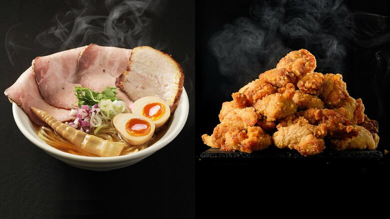 長崎限定の「京都貝出汁醤油 長崎プレミアム」と「唐揚げ」