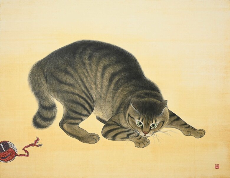 やんのかステップを描いた作品「猫虎図」